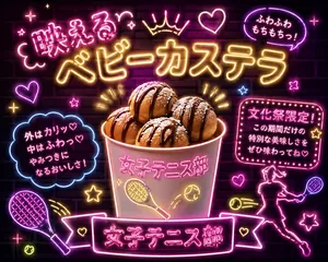 「女子テニス部 映えるベビーカステラ」のサムネイル